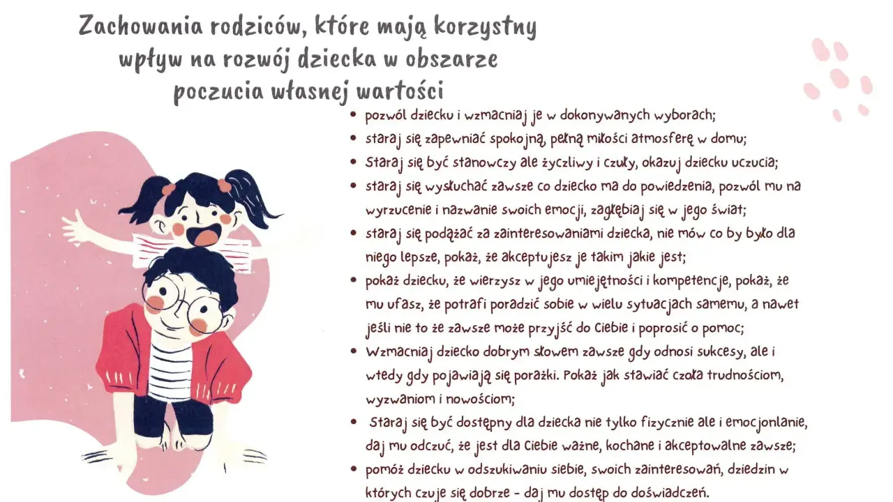 Rodzic wspierający dziecko, gdy nie radzę sobie z dzieckiem. Wskazówki jak budować poczucie własnej wartości u dziecka.