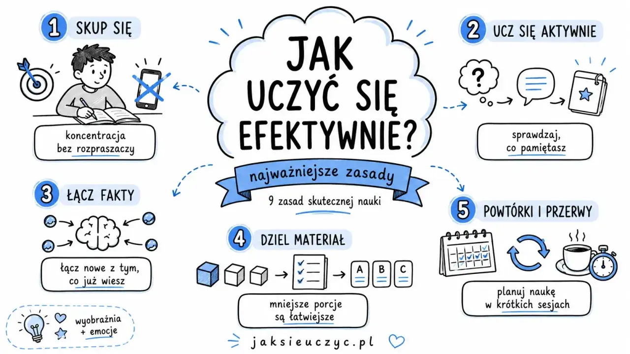Jak efektywnie uczyć się historii w klasie 6? Skup się, łącz fakty, dziel materiał, ucz się aktywnie, rób powtórki i przerwy.
